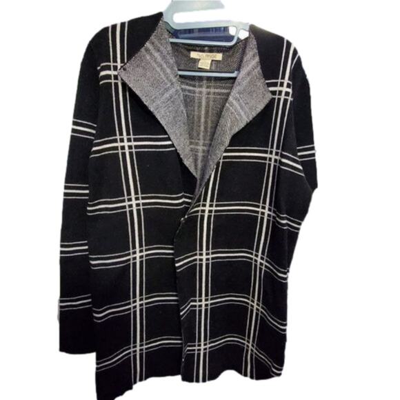 Ava Paige black white plaid sweater jacket‎ Costigan size XL NEW!!! - Picture 1 of 4